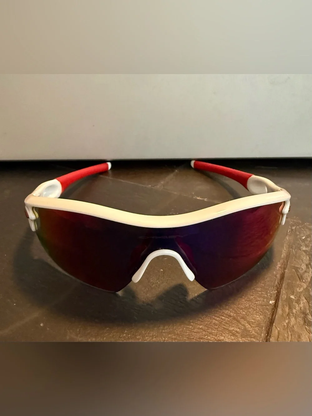 Oakley Radar Path Sunglasses, White/Red +Red Iridium Polarized - Orig Generation